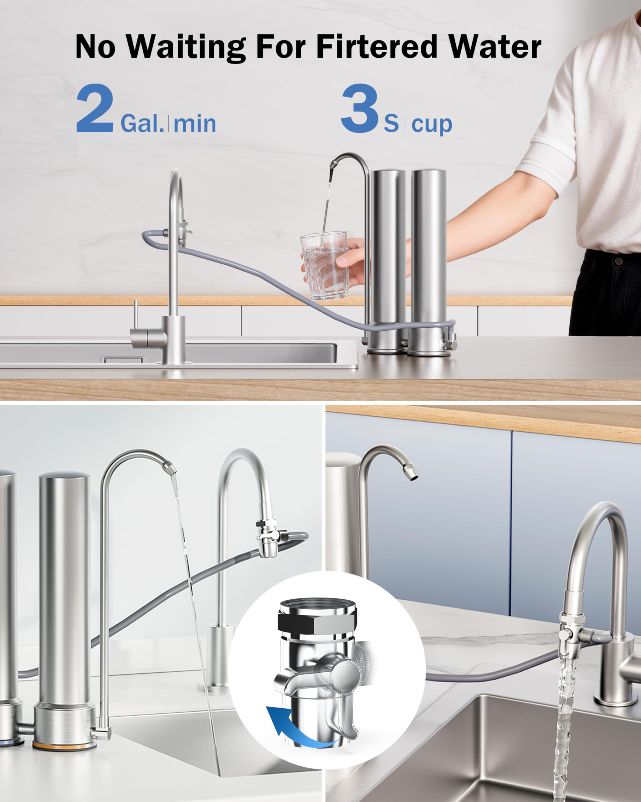 Amazon | Frizzlife DS99 カウンタートップ浄水器システム シンク蛇口