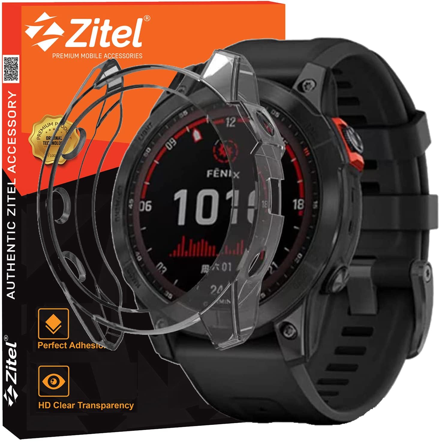 ZitelCase Compatible with Garmin Fenix 7X / 7X Solar, (Not fit for Fenix 7S / Fenix 7) Soft TPU Bumper Cover - Black Tint