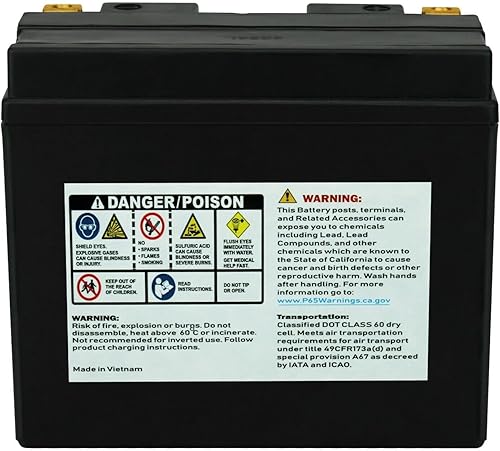 Miniatura 6 de PowerStar YT12B-BS YT12B-4 - Batería para Ducati Triumph Yamaha SRX600 XVS650 V Star