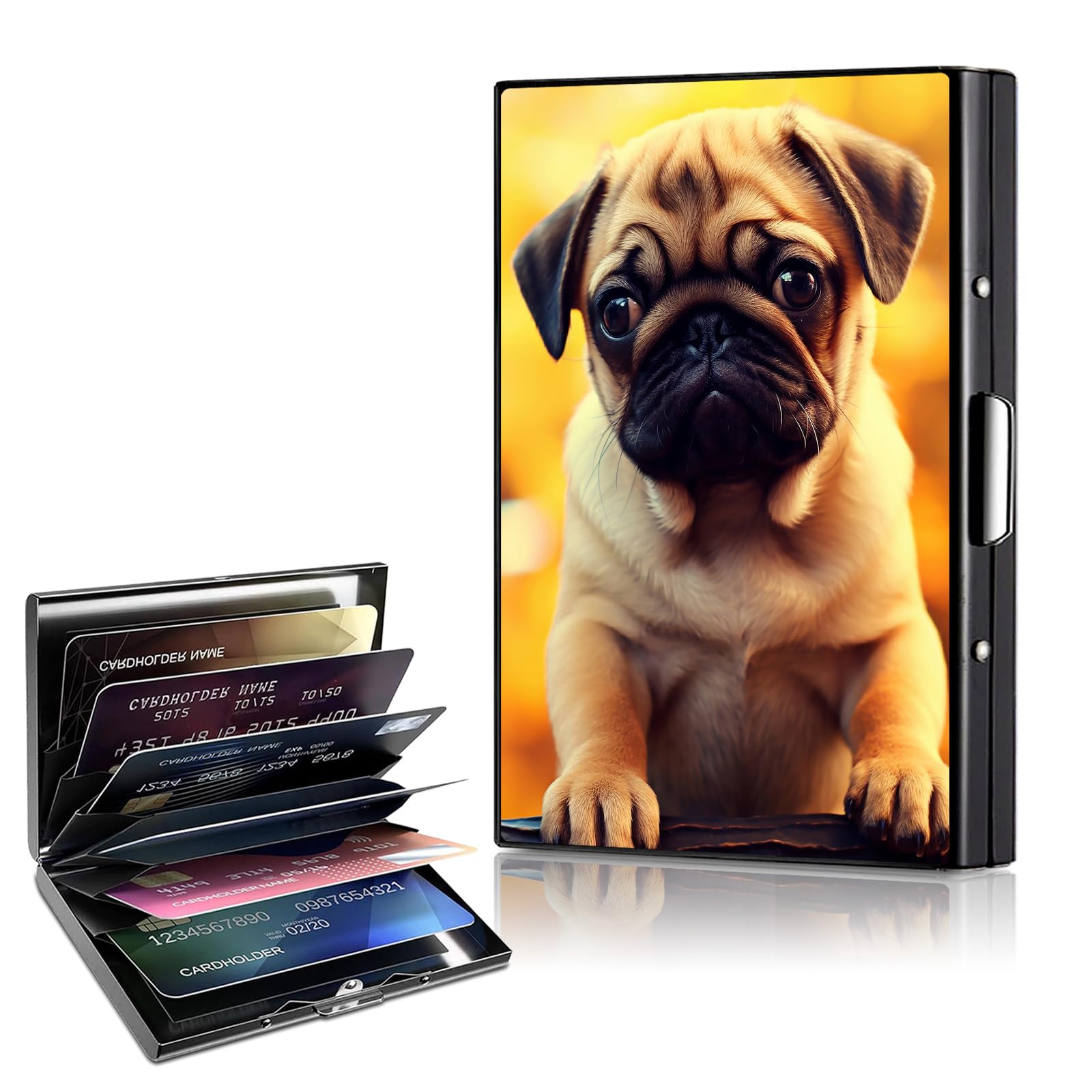 CAPAUNVDA Metal Wallet,Credit Card Holder for Women,Aluminum Wallet,Ridge Wallet for Women,Hard Case Wallet,RFID Blocking Business Metal Credit Card