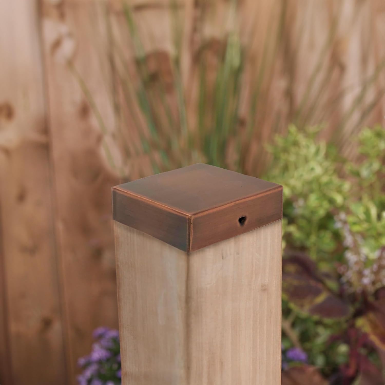 Nuvo Iron Eazy Cap™ Flat Pyramid Post Cap - Copper, 3.5" x 3.5"