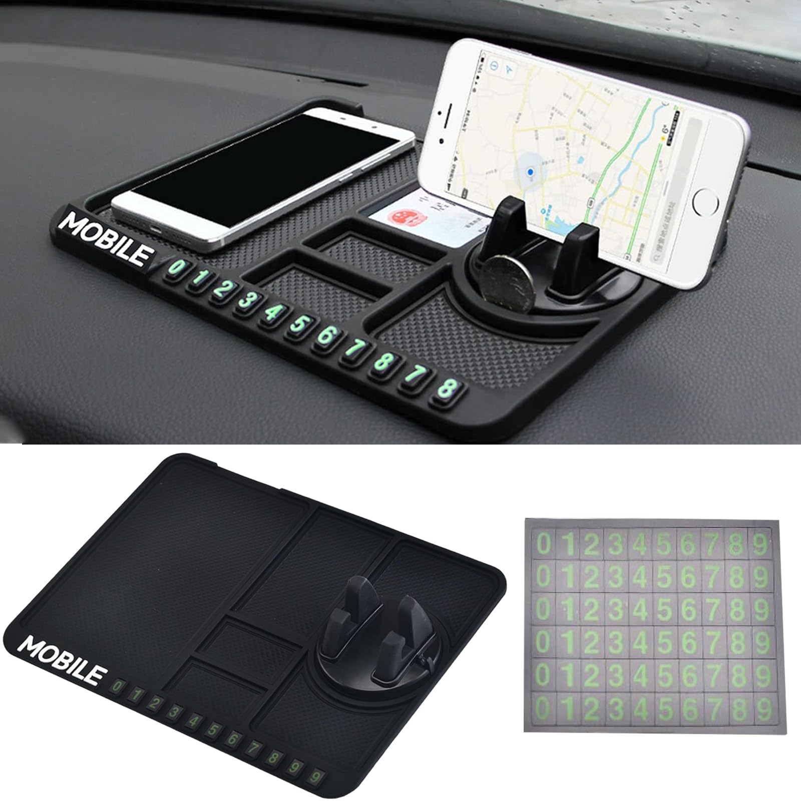 Anti-Slip Car Dashboard Mat with Phone Holder, Universal Multifunctional 360 Degrees Rotating Car Mobile Holder Dashboard, Car Holder Mobile Stand High Temperature Resistant Decorative Storage Pad ﻿ (B0D8XHZ1JC) Amazon Price History, Amazon Price Tracker