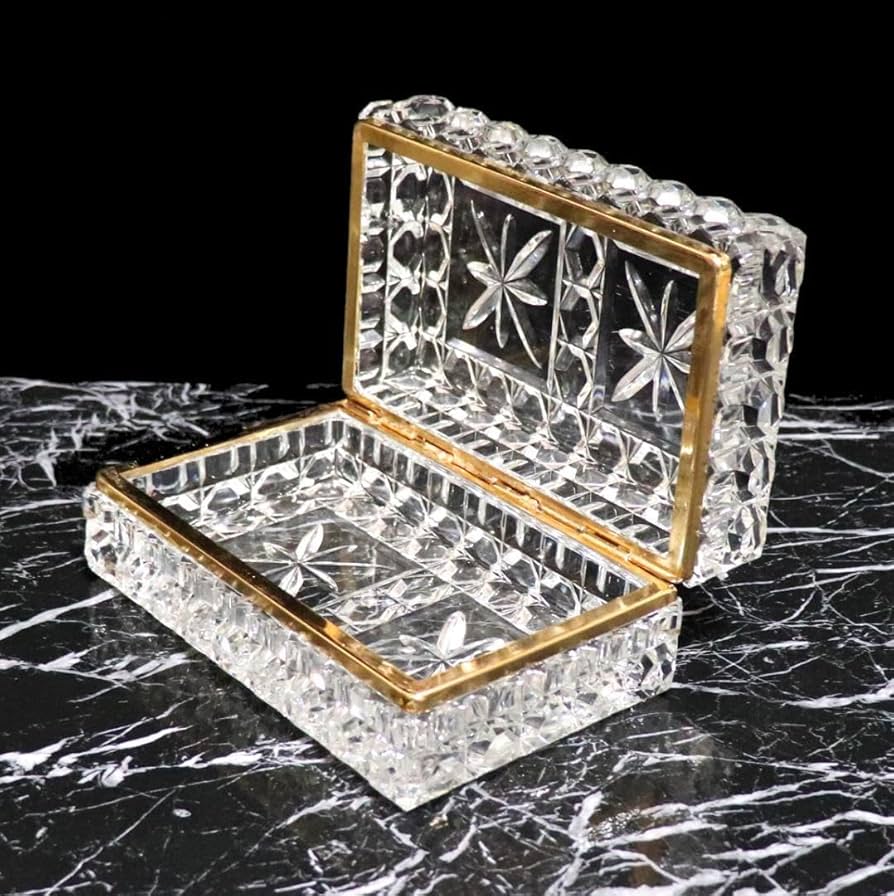 オールド・バカラ 大型重厚 カット装飾 パウダーボックス アクセサリーケース オールド・バカラ 大型重厚 カット装飾 パウダーボックス