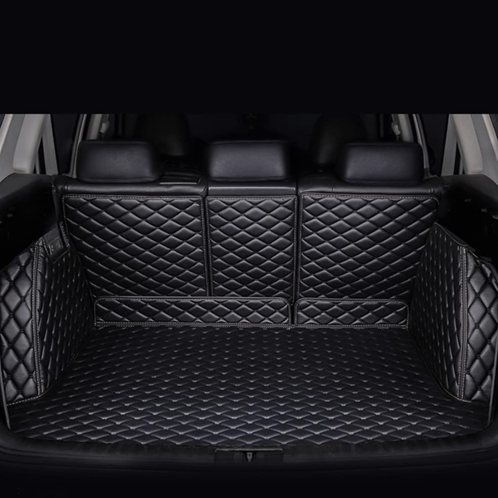 Snxlw A Car Leather Boot Liner Mats For Hond Fit/Jazz 2014-2020 2021-2024 Split Backrest Full Coverage Leather Car Boot Mats Ntiscratch Luggage Mat Protector Liners,