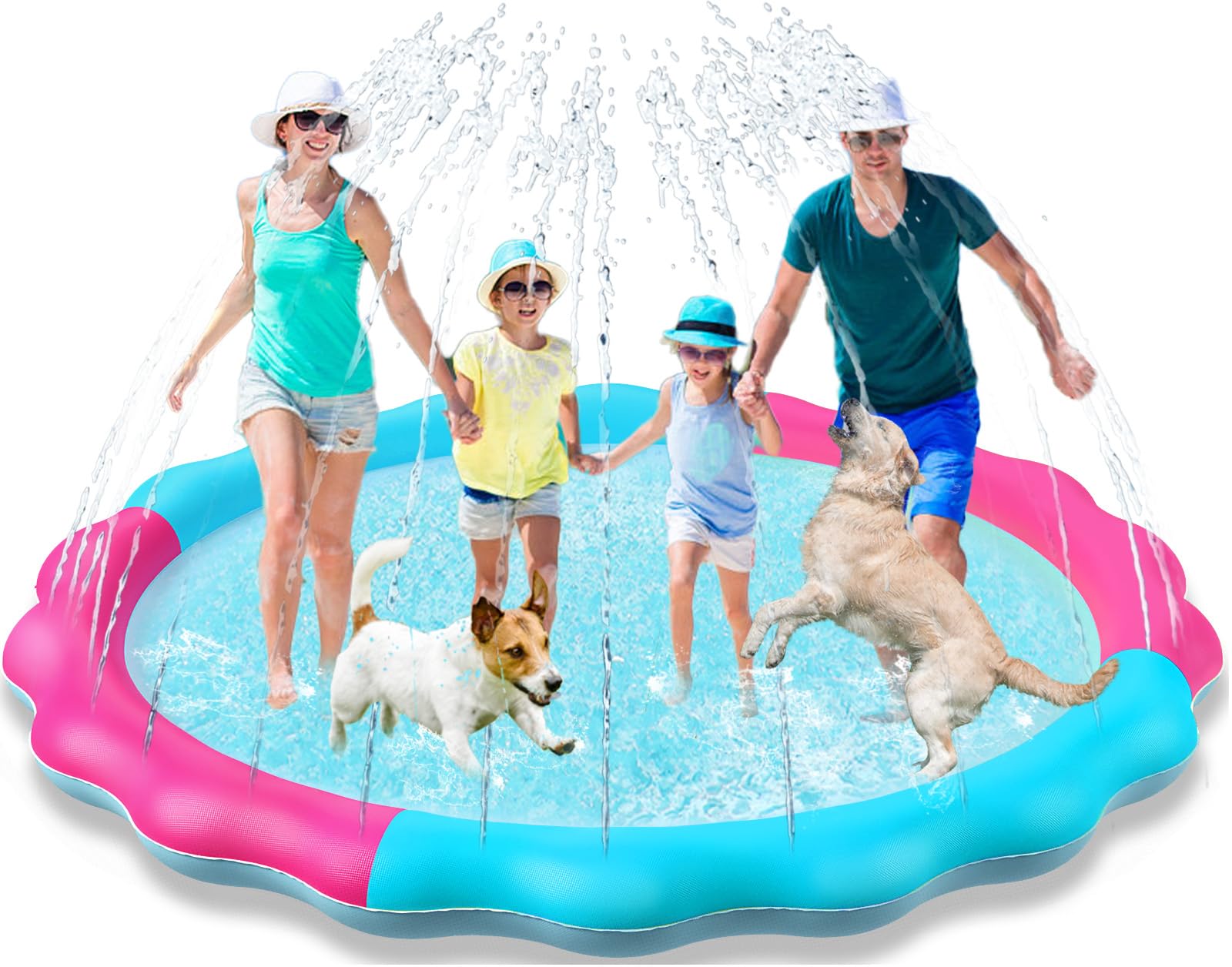 Photo 1 of **SIMILAR, SEE PHOTO** Kids Dog Splash Pad Sprinkler - Jasonwell Non Slip Dog Sprinkler Pad Splash Pool Puppy Dogs Pool Summer Outdoor Water Toys Backyard Durable Splash Pad for Toddlers Kids Small Medium Large Dogs Pet