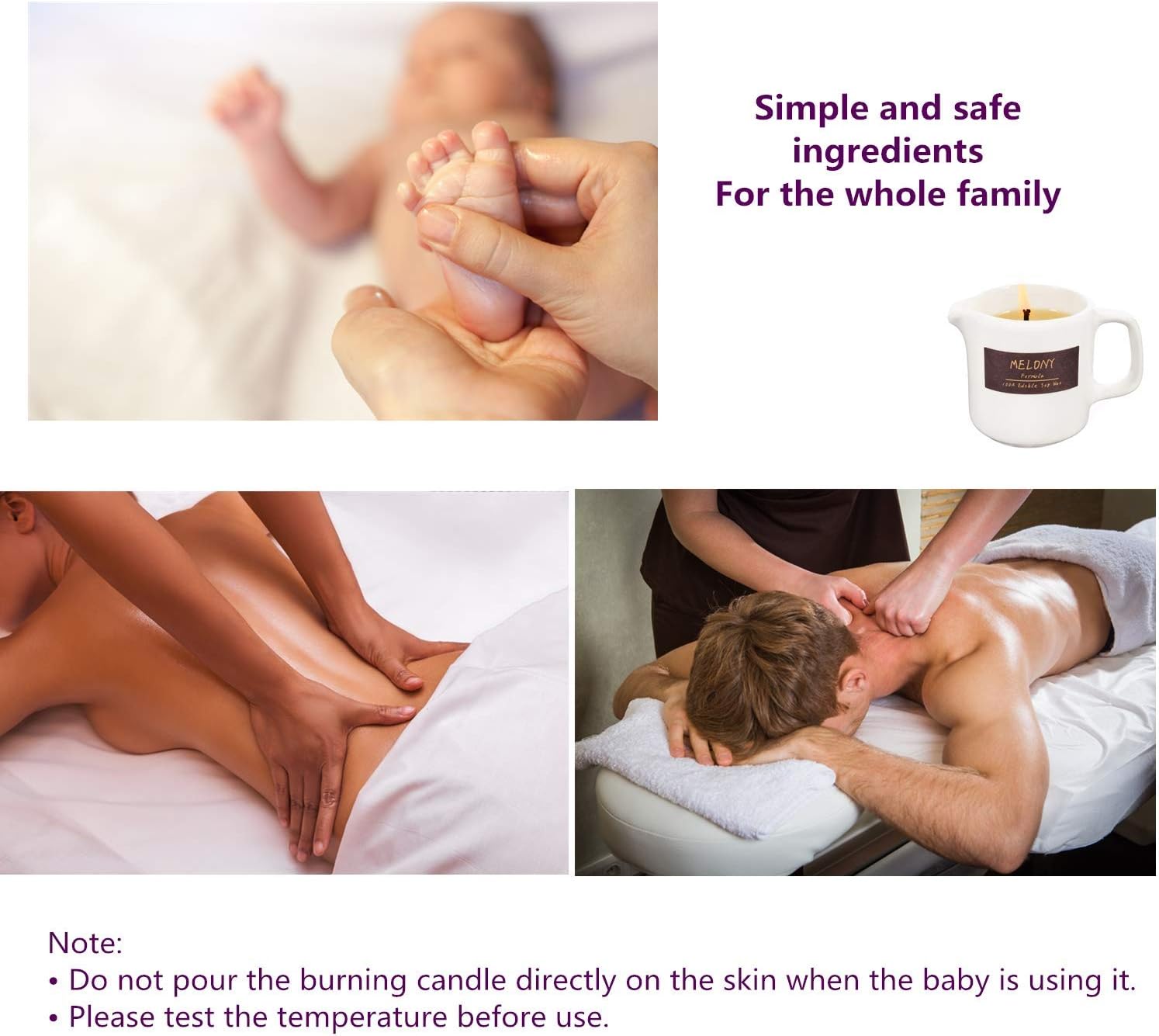 MELONY Soy Massage Oil Candle | Coconut | Low Temp | 2.82 OZ / 80G | Perfect Intensive Skin Treatment Candle | Nourishing with Almond Oil, Shea Butter & Cocoa Butter | Massage & Moisturise - Image 4