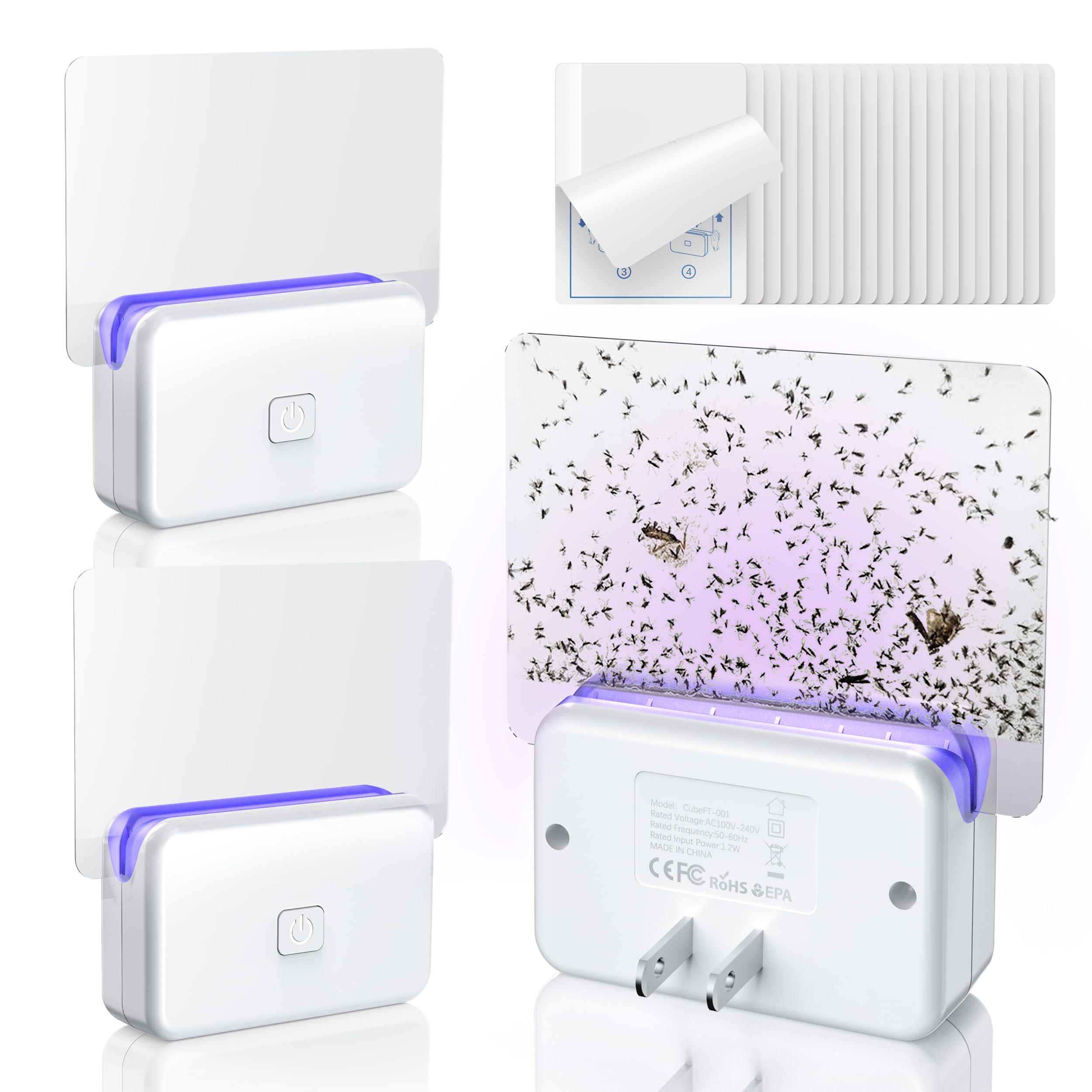 LFSYS Fruit Fly Traps for House Indoors Gnats, 3 Device+20 Refills