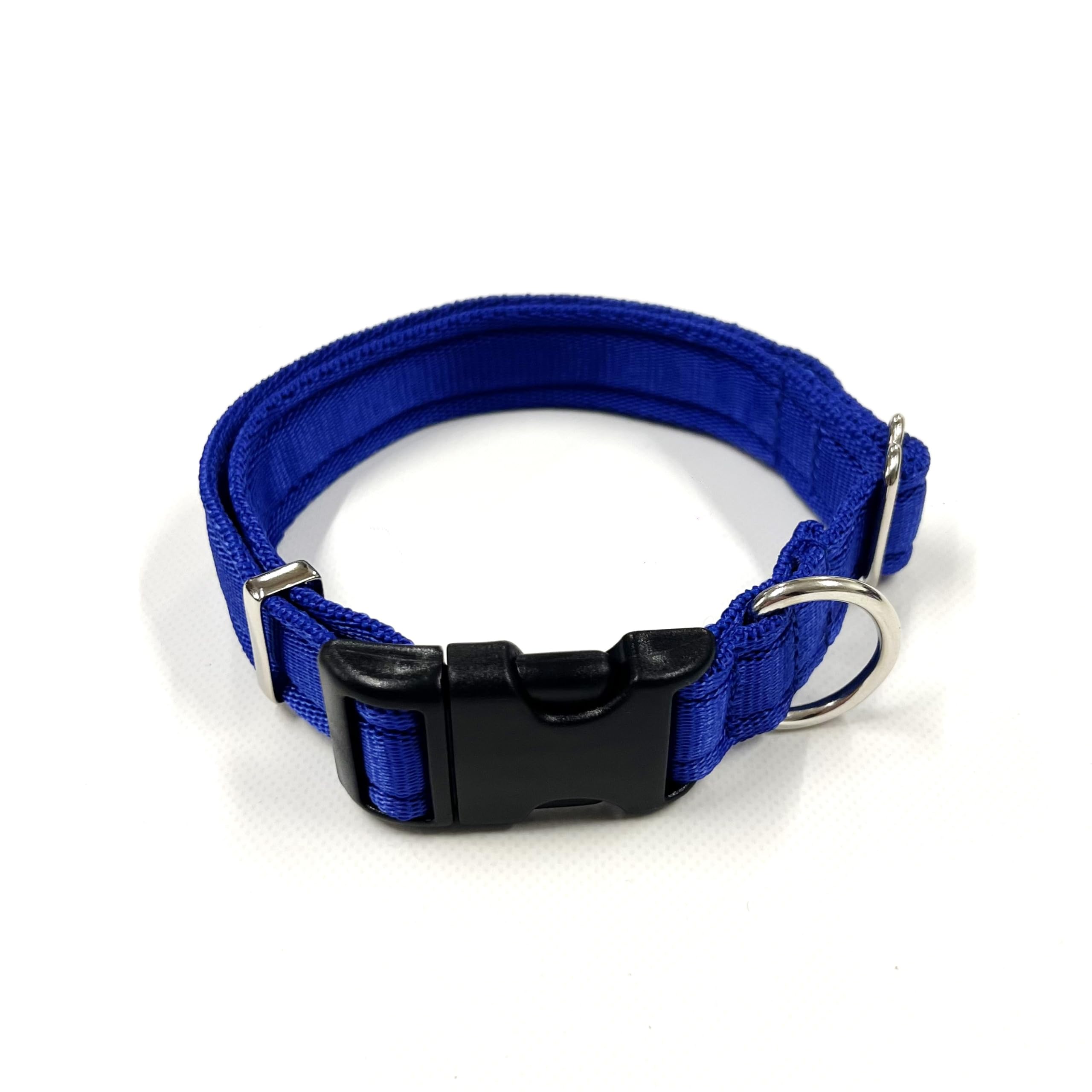 Adjustable Dog Collar Soft And Comfortable 25mm Cushion Webbing Training Walking All Dog Breeds (Royal Blue, Small (10" - 16")) โ image 1
