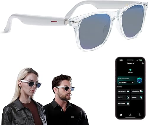 Miniatura 13 de LIMU Gafas inteligentes Gen 5, gafas AI con intérprete de IA en tiempo real – Gafas Bluetooth de oreja abierta con altavoces, construcción de
