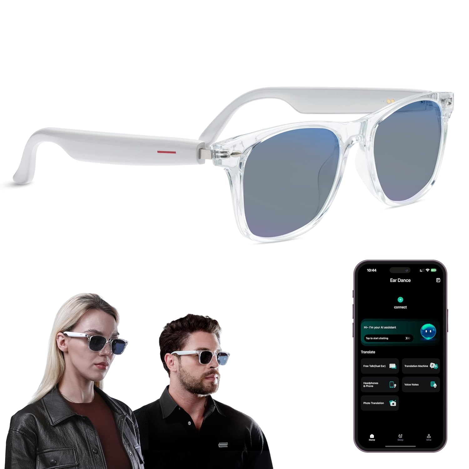 LIMU Gen 5 Smart Glasses - AI Glasses with Real-Time AI Interpreter - Open-Ear Bluetooth Glasses with Speakers