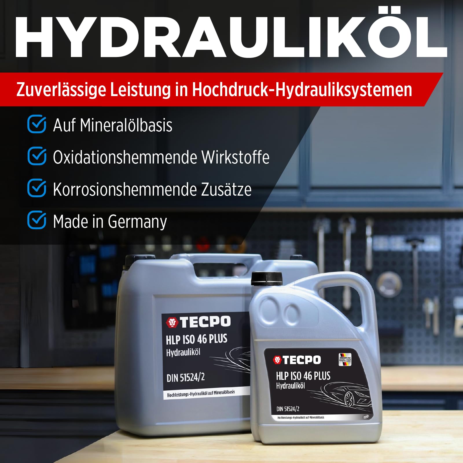 TECPO Aceite hidráulico 20 litros HLP 46 ISO VG viscosidad hidráulico fluido hidráulico fluido hidráulico para alta presión