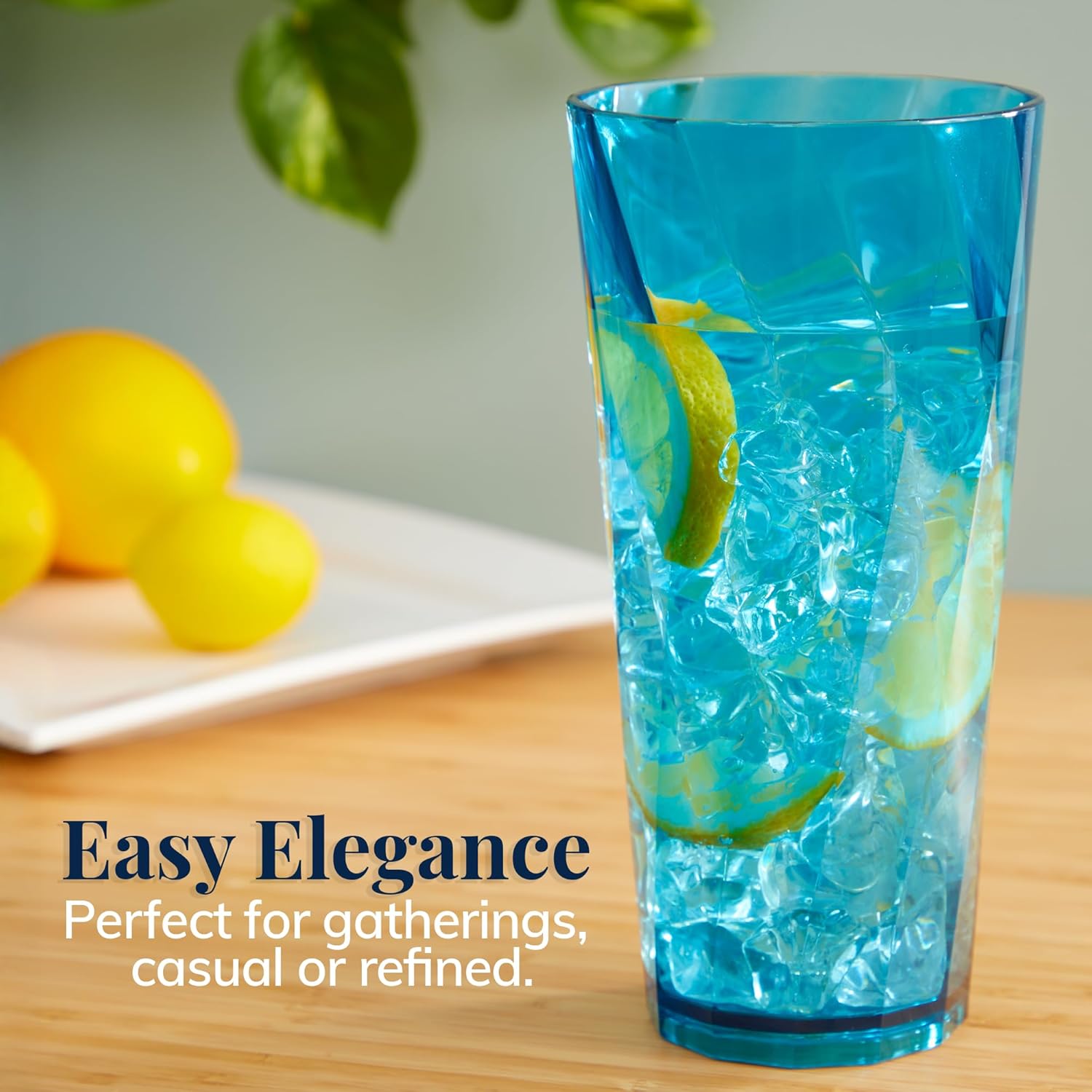 US Acrylic Optix Plastic Reusable Drinking Glasses (Set of 8) 26oz Iced-Tea Cups in Jewel Tone Colors | BPA-Free Tumblers, Made in USA | Top-Rack Dishwasher Safe - Image 5