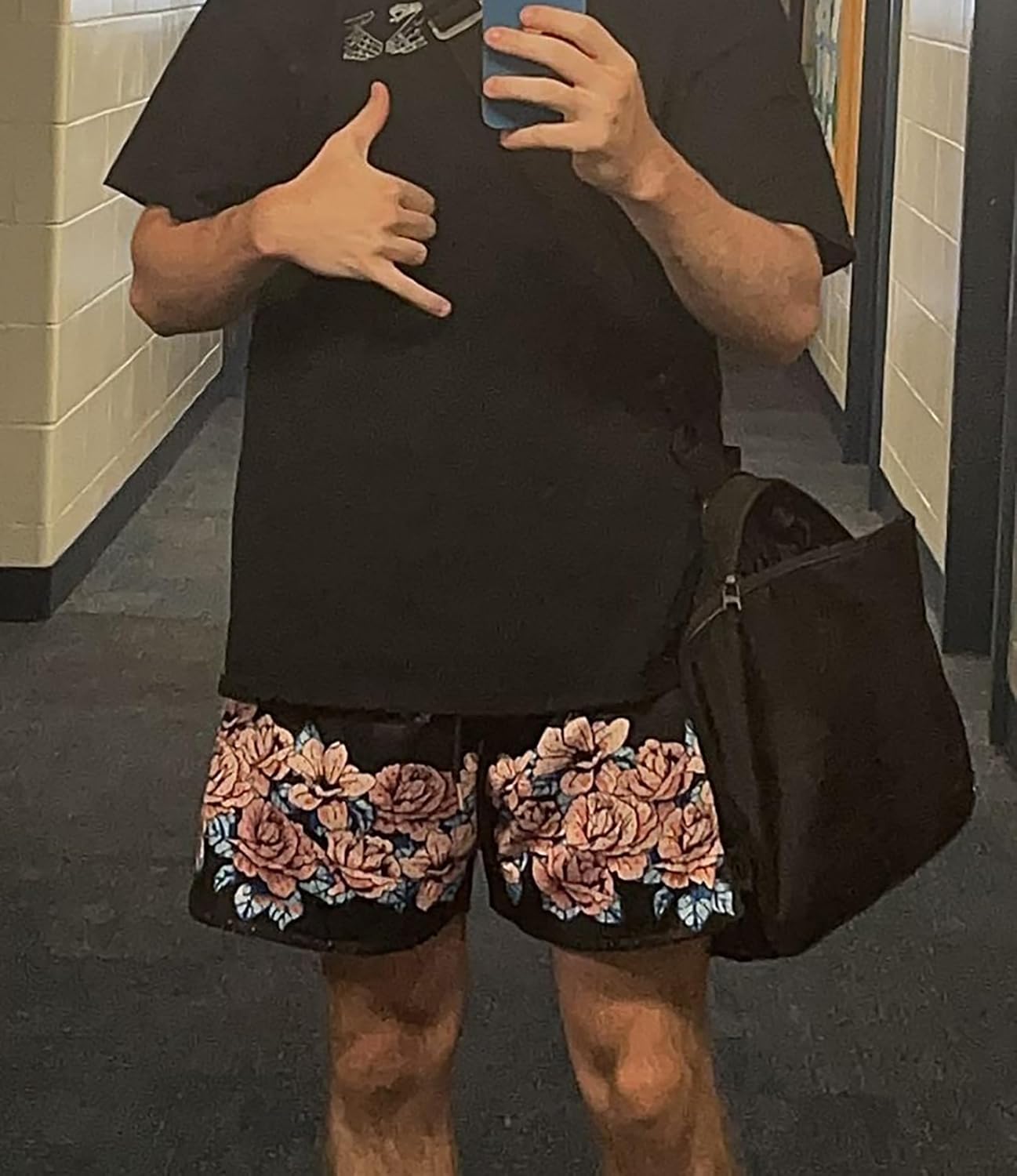 BOOMLEMON Mens Mesh Graphic Print Shorts Casual Fashion Cool Shorts Retro Active Gym Streetwear Short Pants - Image 4