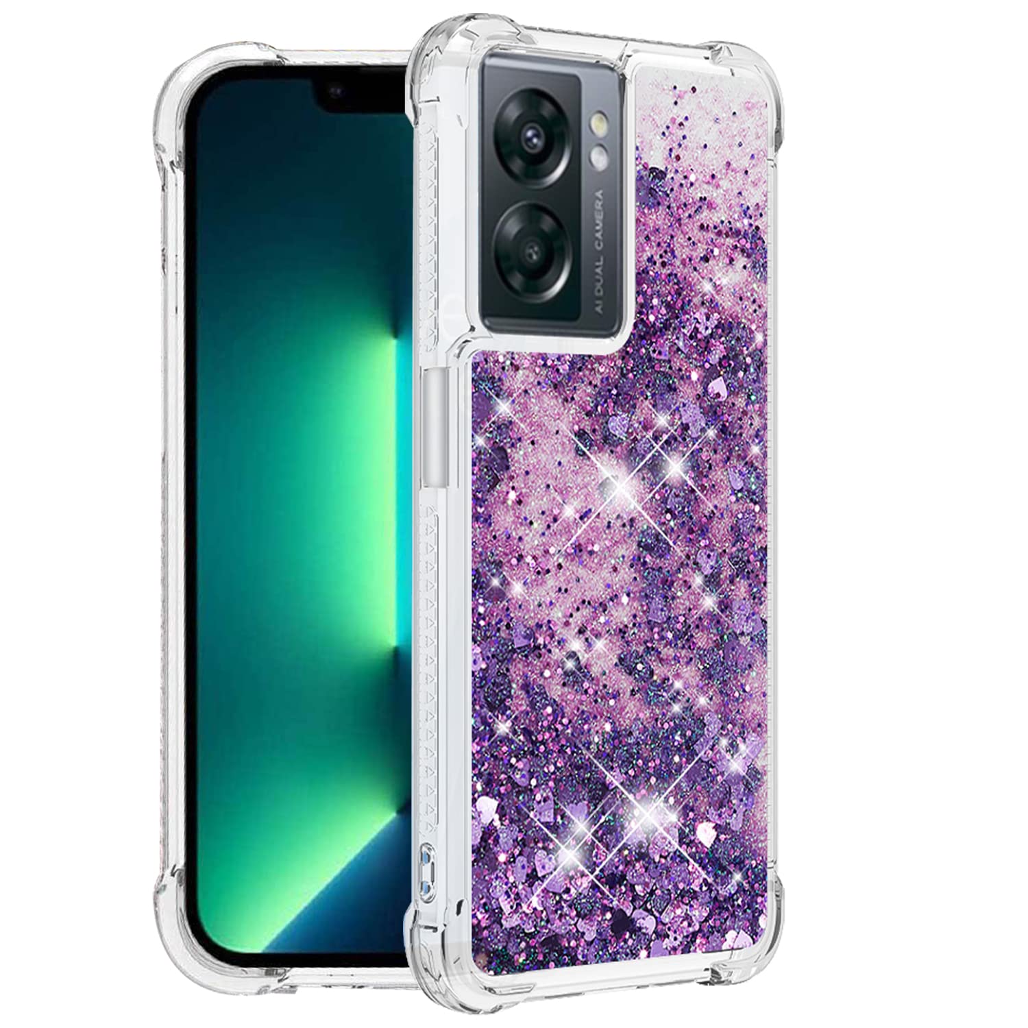 Custodia Compatibile con OPPO A57 4G/A57s Cover Trasparente Brillantini Stellari Sottile Antiurto in TPU