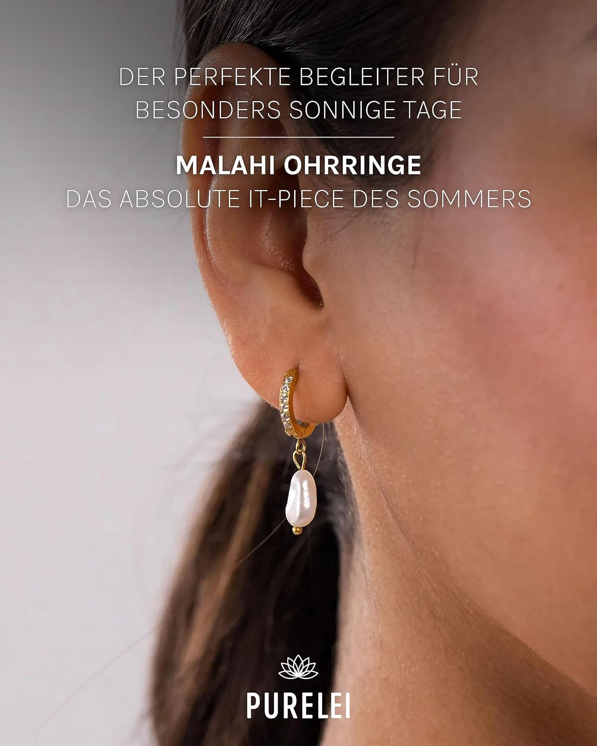 PURELEI Malahi Hoop Drop Earrings Women's Stainless Steel Waterproof Fashion Jewelry - Image 2