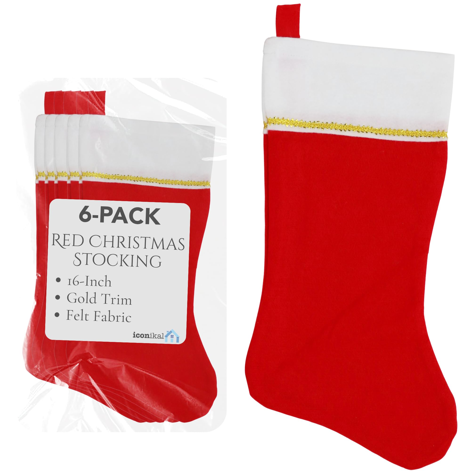 6-Pack Felt Christmas Stocking