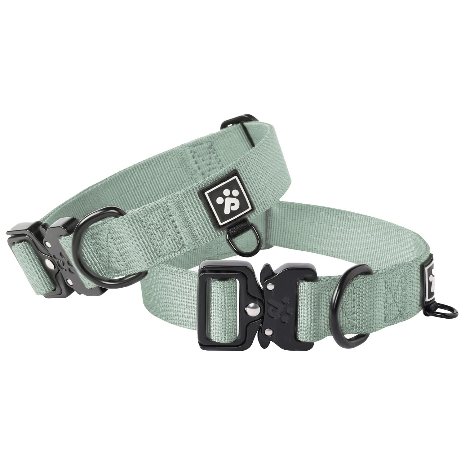 Dog Collars for X-Large Dogs, Heavy Duty Tactical Dog Collar with Metal Buckle, Durable Pet Collar Quick Release, Reinforced Nylon No Pull Dog Collar (Seabreeze, XL)