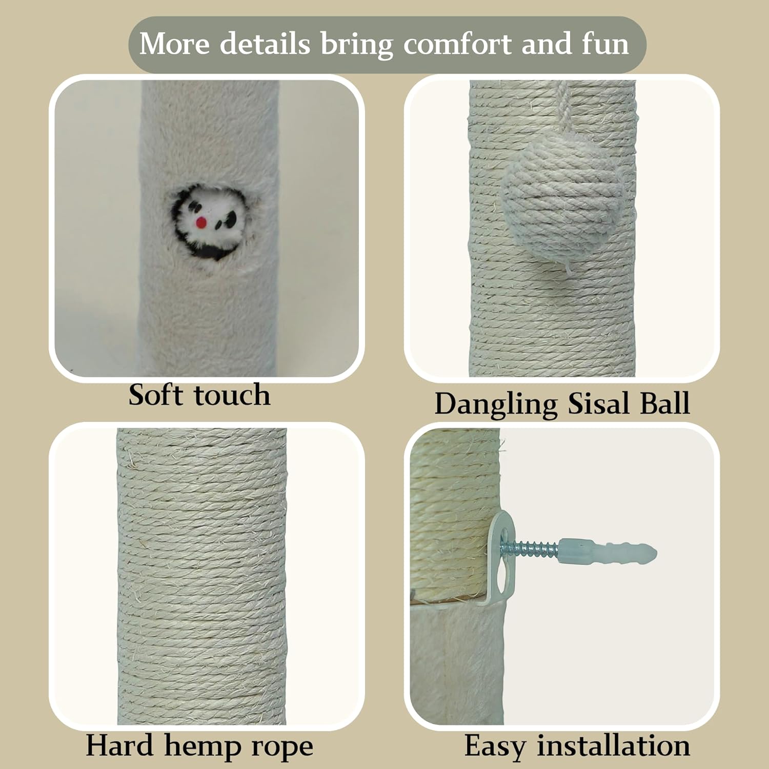 review Wall Mounted Cat Scratching Post, Suitable for Large Adult Cat, Kitten, and All Type of Cats