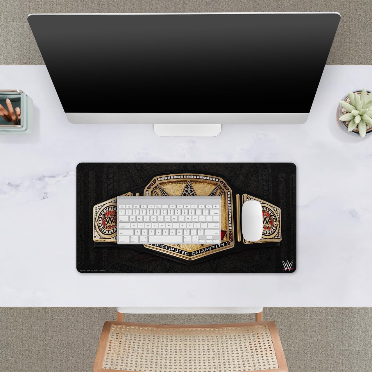 Head Case Designs Officially Licensed WWE Undisputed Championship Title Belts 23.62 x 11.81 x 0.12 inches (600 x 300 mm) - L Gaming Office Desk PC Keyboard Mouse Mat Pad - Image 3
