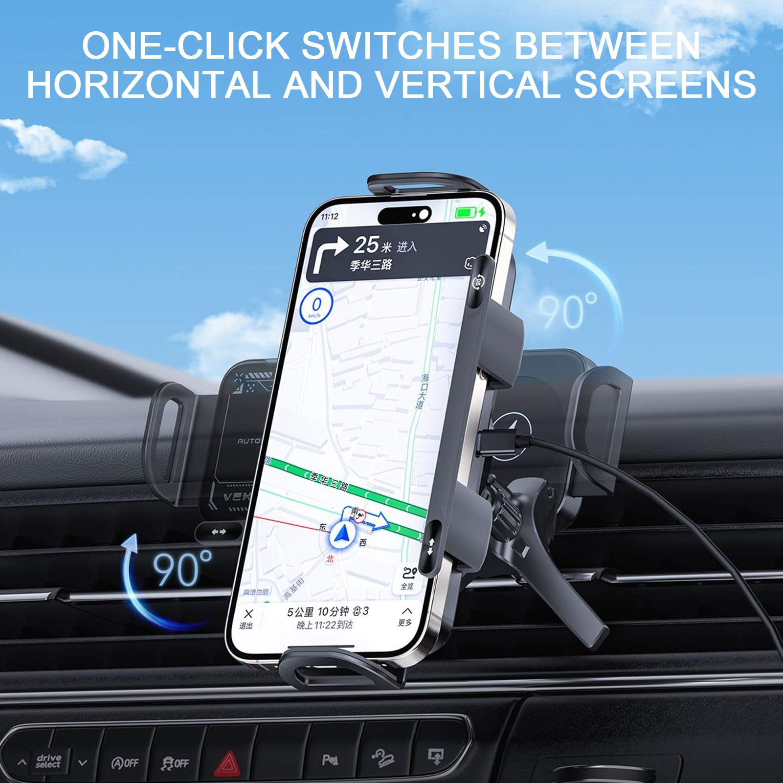Caricatore Wireless Auto Porta Cellulare per Automobili | Caricabatterie Rapido Doppia Bobina 15W per Smartphone Dashboard Auto Furgone Camper