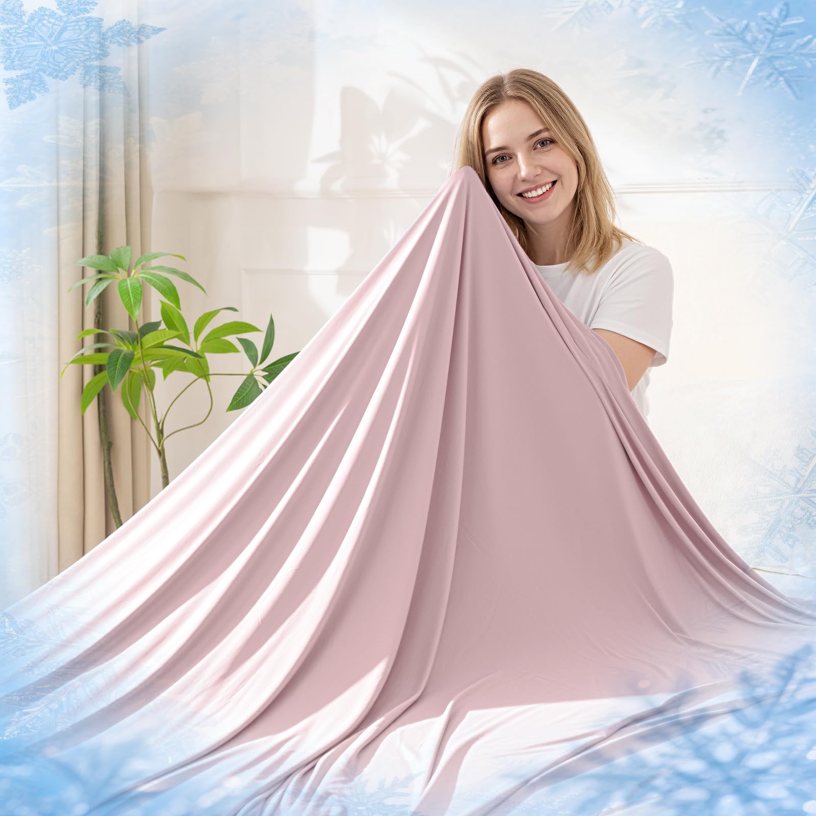 RUMBALUXY Kühlende Decke für Menschen mit Nachtschweiß, Doppelseitige Kühldecke mit Japanischen Q-Max >0,45 Arc-Chill Fasern, Leichte & Atmungsaktive Sommerdecke für Sofa, Reisen & Camping