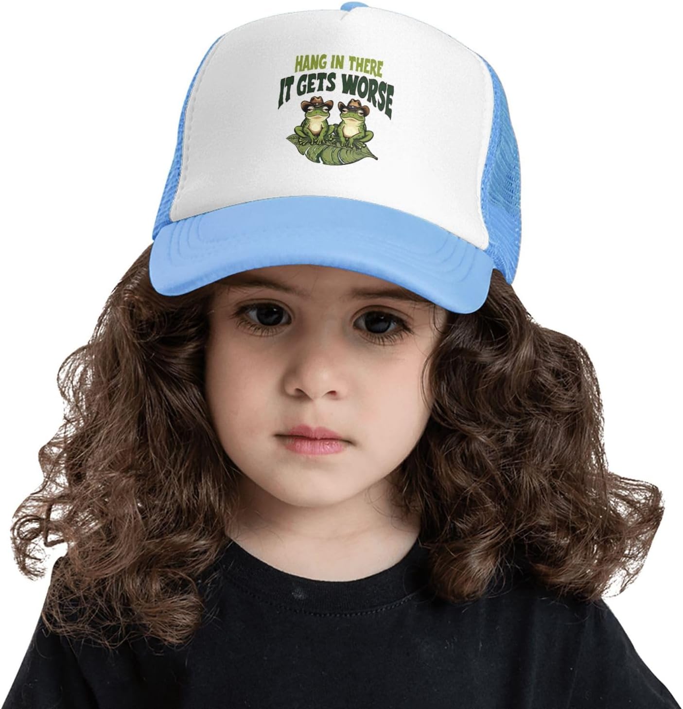 Hang in There It Gets Worse Kids Trucker Hat Mesh Adjustable Outdoor Sports Baseball Caps for Boys Girls