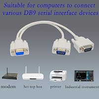 PNGKNYOCN DB9 Y Elosztó Kábel - 30 cm RS232 Soros Adapter, 1 Női - 2 Férfi Csatlakozó, PC Kompatibilis, Tartós Kivitel 6
