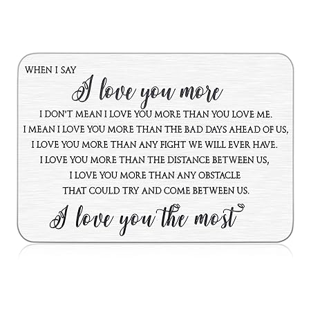 I Love You Gifts for Boyfriend Husband Him Men Wallet Card Insert for Anniversary Valentines Day Wedding Gifts for Fiance Groom from Wife Bride Her Girlfriend Mini Love Note Birthday Christmas Present