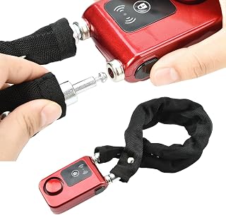 Smart Bike Lock, Y797G Waterproof Smart Bluetooth Bicycle Chain Lock Anti Theft Smartphone Control Lock Red, Suitable for Bicycle, Indoor and Outdoor use