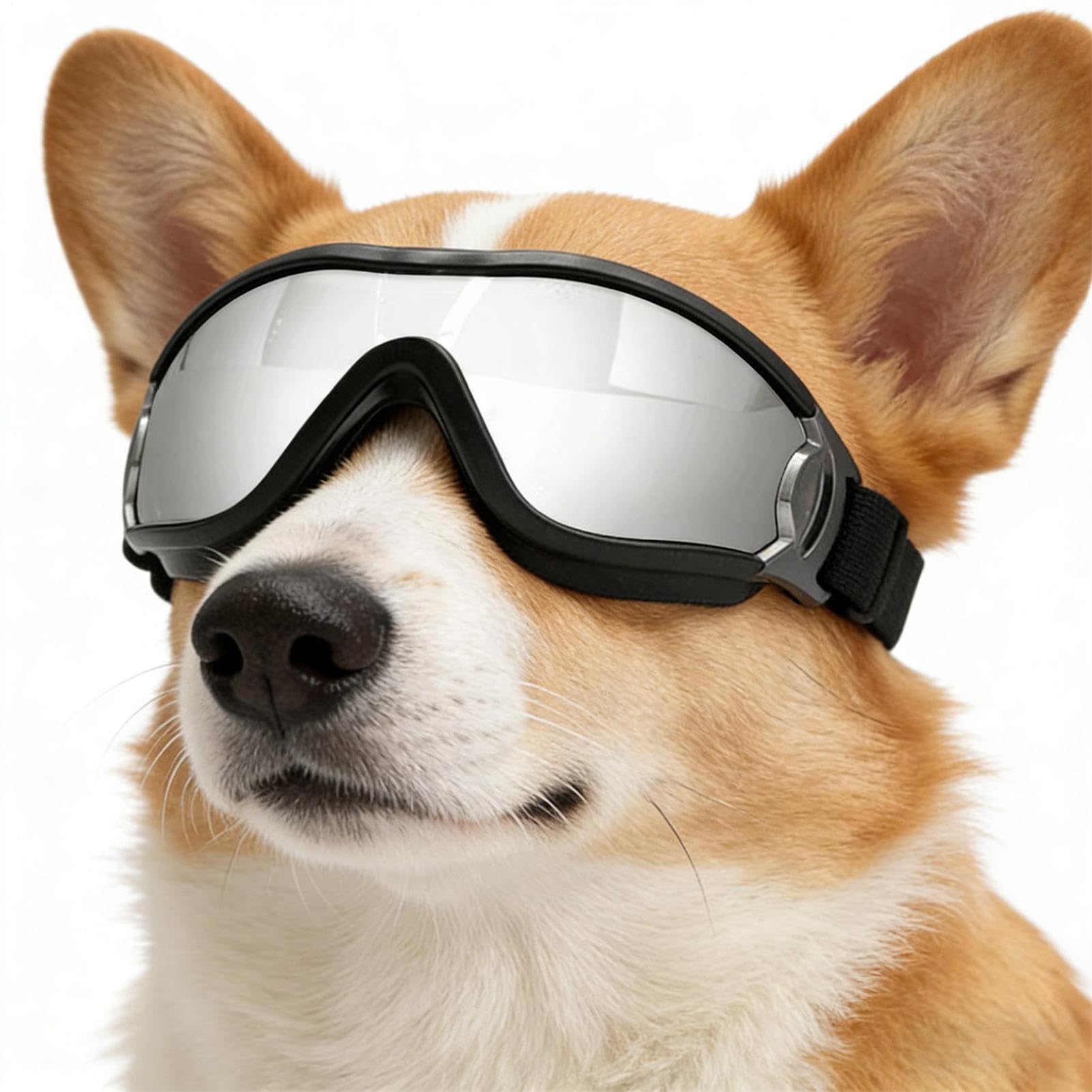 Dog Sunglasses | Adjustable Dust Protection UV Block Pet Eyewear | Doggles Sunglasses,for Small Large Puppy Home Indoor Outdoor Camping Hiking