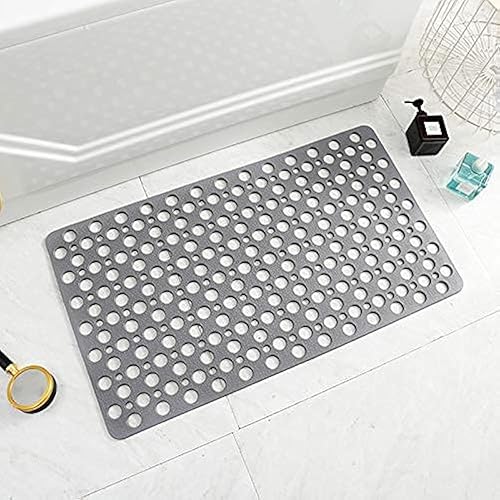 Tapete de ducha para bañera antideslizante con ventosas y agujeros de drenaje, lavable a máquina, alfombra de baño para ancianos, 17 x 29.5 pulgadas