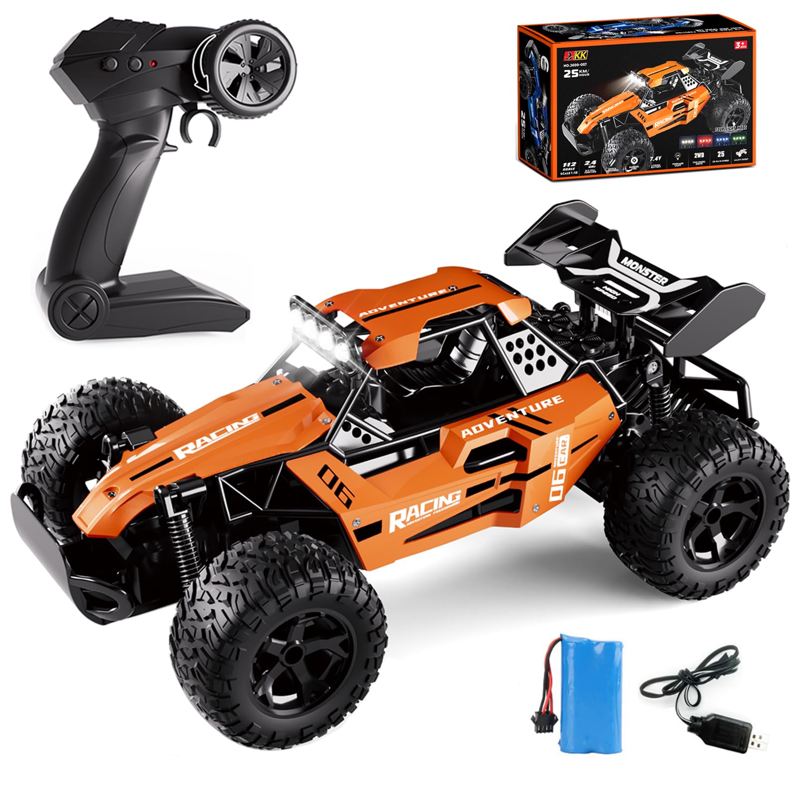 RC Monster Truck for Kids Ages 4 8 1 12 Remote Control Car with Alloy Shell 15 5