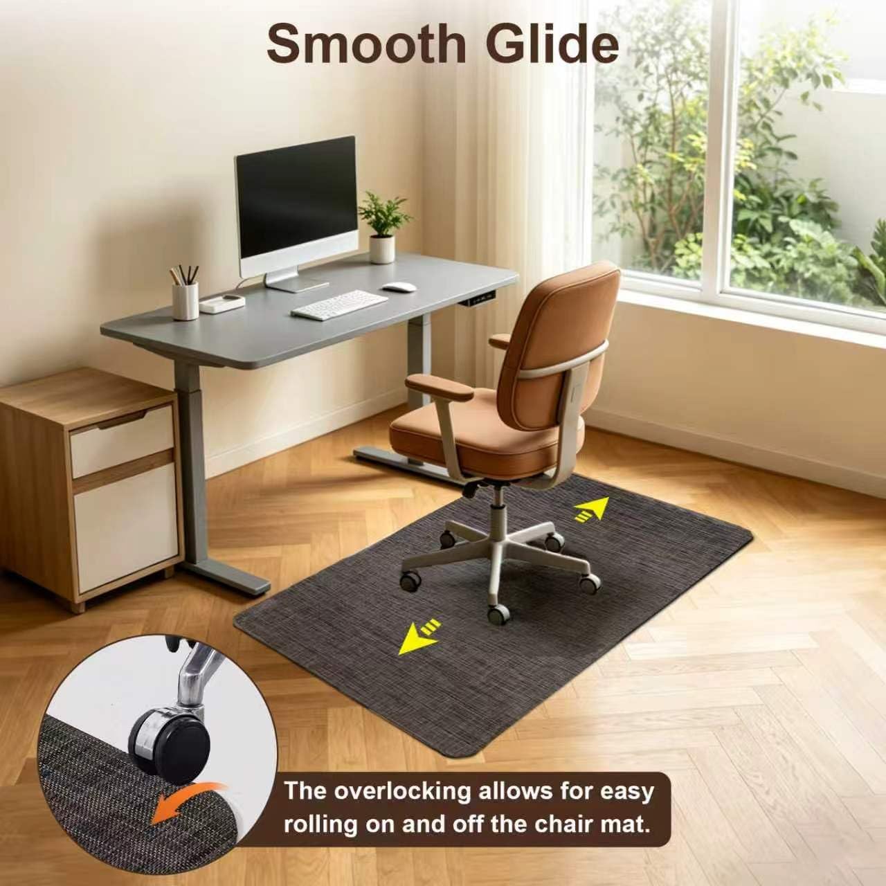 Office Chair Mat for Hardwood Floors,Not for Carpets,(Black, “48 x36in”)