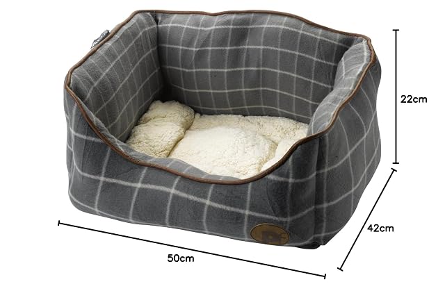 Foto 7 de 7 de Petface Cama Cuadrada para Perro con Ventana Gris, pequeña