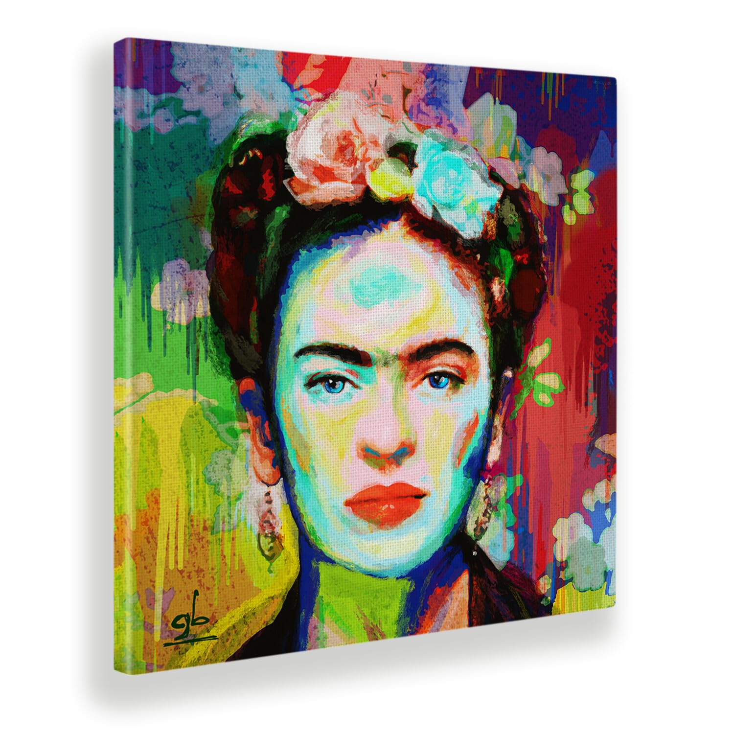 Giallobus - Quadro - Frida - Tela Canvas Telaio Standard - 50x50 - Pronto da appendere - Quadri moderni per la casa