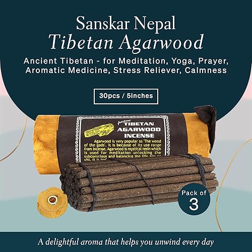 Miniatura 2 de Incienso tibetano antiguo de madera de agar, para mediación, yoga, oración, medicina aromática, alivio del estrés, calma