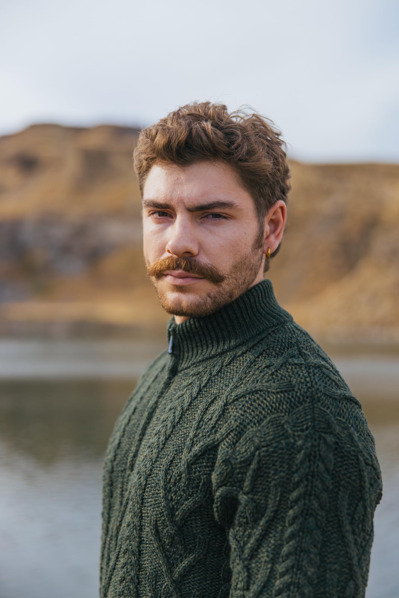 SAOL Pullover da Pescatore Irlandese Maglione Invernale Lavorato a Maglia 100% Lana Merino