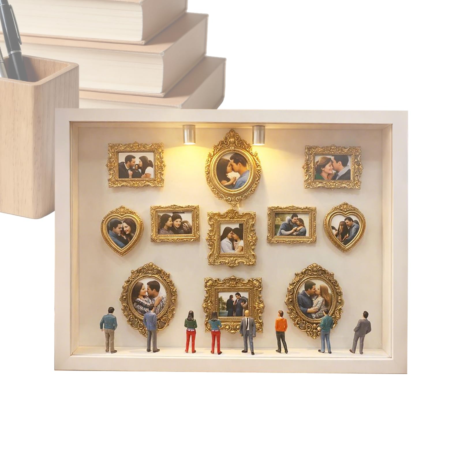 Mini Scatola Fai Da Te Con Silhouette Da Museo, Cornice Per Foto Museum Of Us, Kit Cornice Museo Fai Te, Kit Creativo Con Luce, 11 Mini Cornici, 8 Figurine, Regalo Personalizzato Per Arredamento Casa