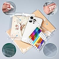 Vista 5 de Kosiz 600 bolsas de celofán transparente de plástico de polietileno para camisas, ropa resellable a granel, paquetes autoadhesivos para envíos