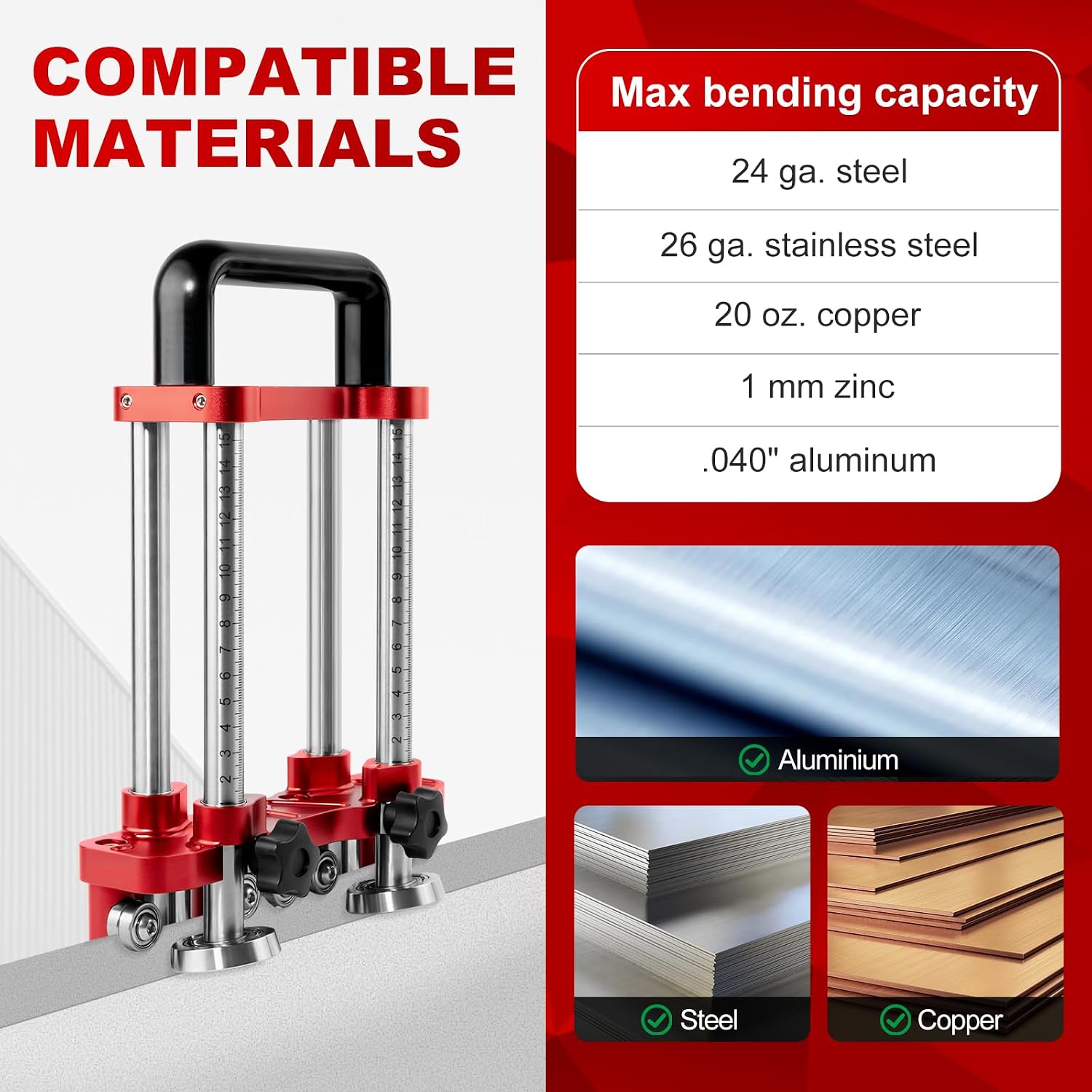 FS2F150 Sheet Metal Bender, 0-100° Bending Range, 5mm-150mm Bending Depth, 2 Station Quick Setup Roofing Tools, Sheet Metal Roller