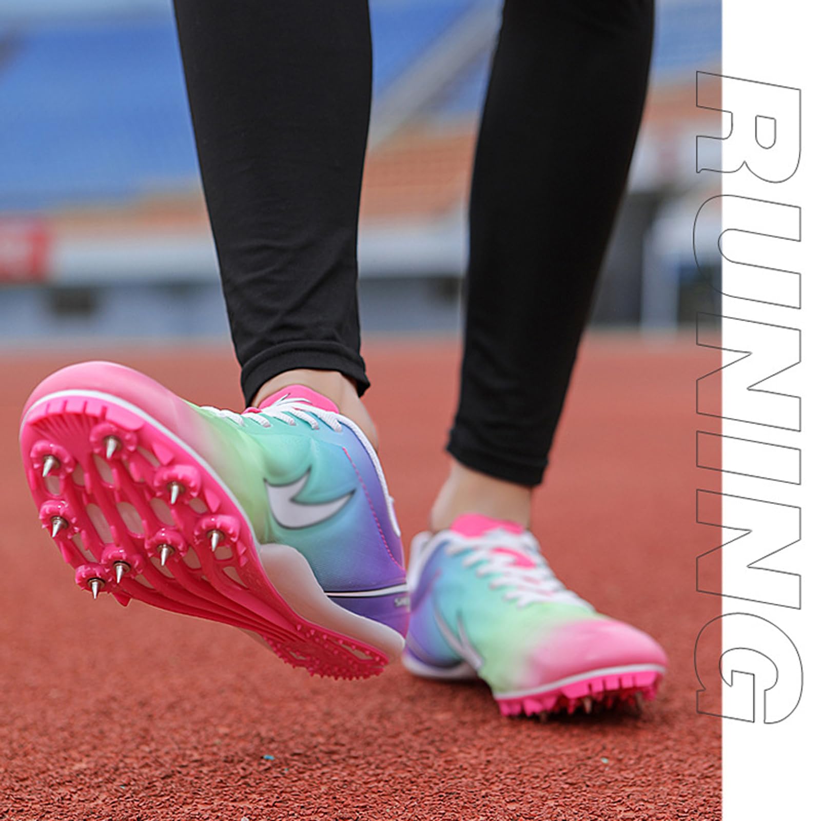 Zapatillas para Carreras De Velocidad,Zapatillas De Atletismo con Clavos,Spikes Atletismo Unisex,Zapatos de Atletismo Antideslizantes Juveniles con Clavos y Sprint Hombre Mujer