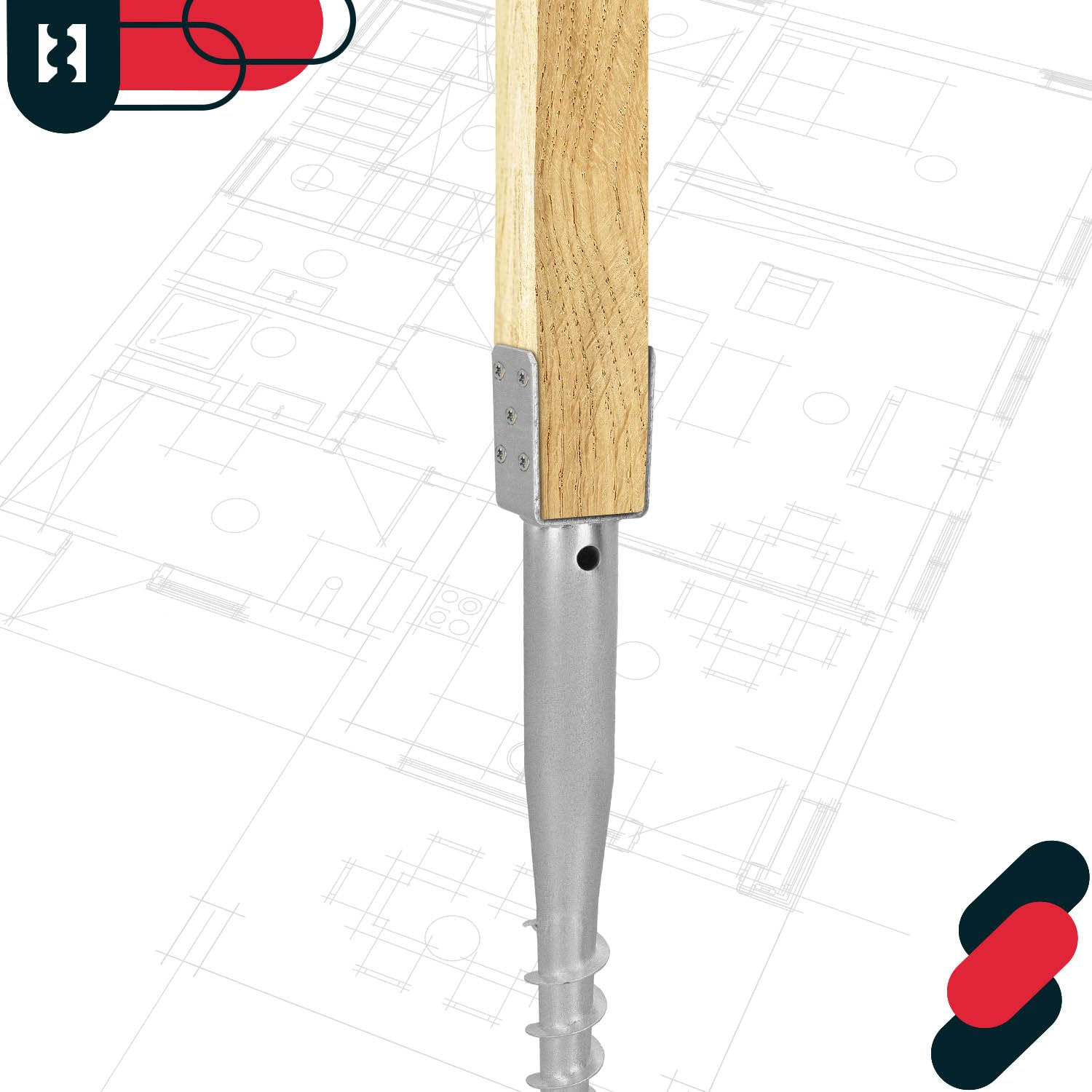 KOTARBAU® 4 Stk. U Pfostenträger zum Einschrauben 70x700mm verzinkter Stahl Einschlaghülse Einschlagbodenhülse Pfostensockel U-Bolzen Erdanker Erdungsspieß Anker Holzpfosten Pavillon-Zäune Gartenzaun
