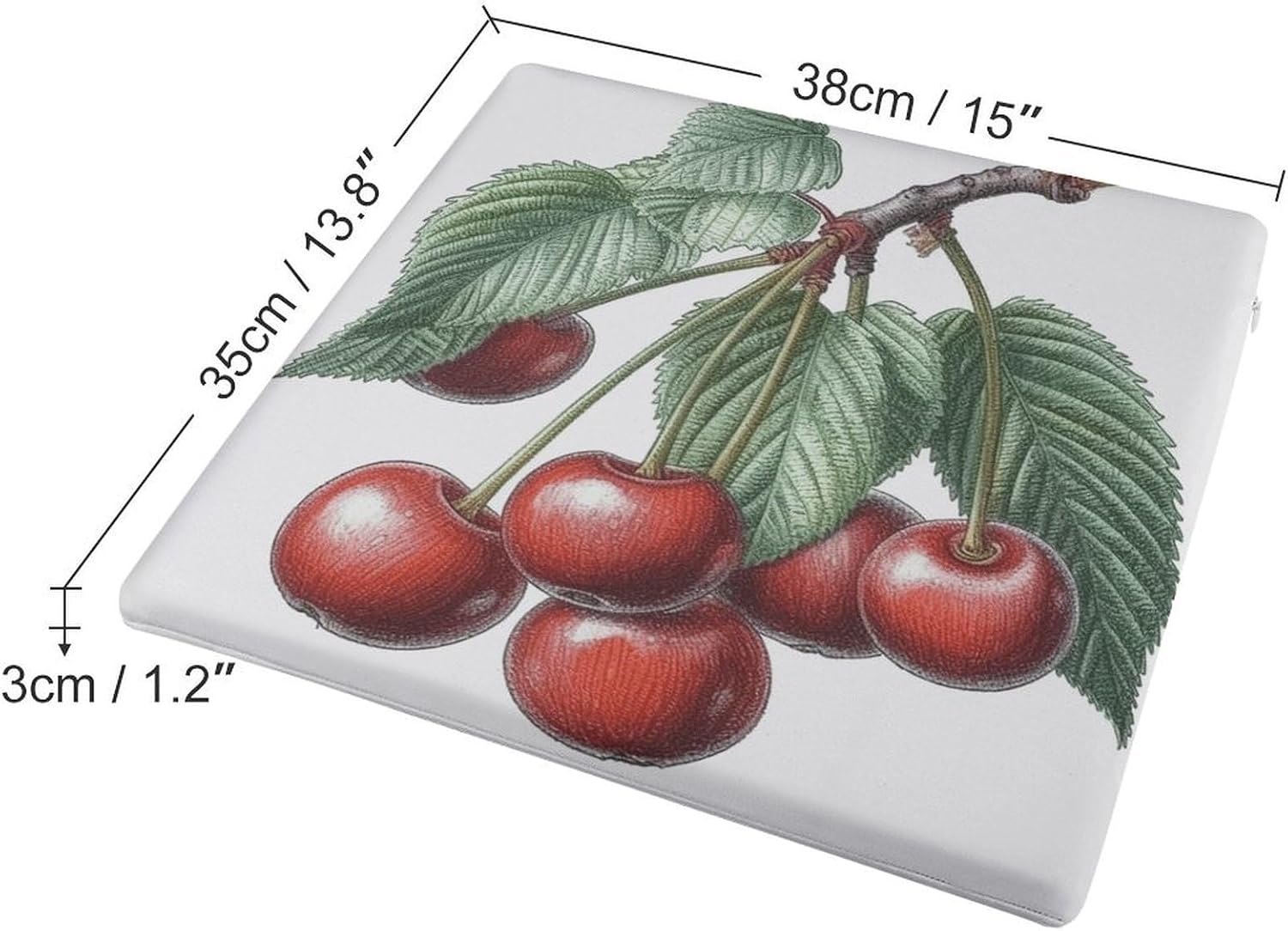 Cherry on Branch Chair Cushion Floor Pillow Stool Cushion | Cushions with Removable Cover with Square Memory for for Chair Living Room Balcony Office Sofa,13.8*15*1.2 Inch