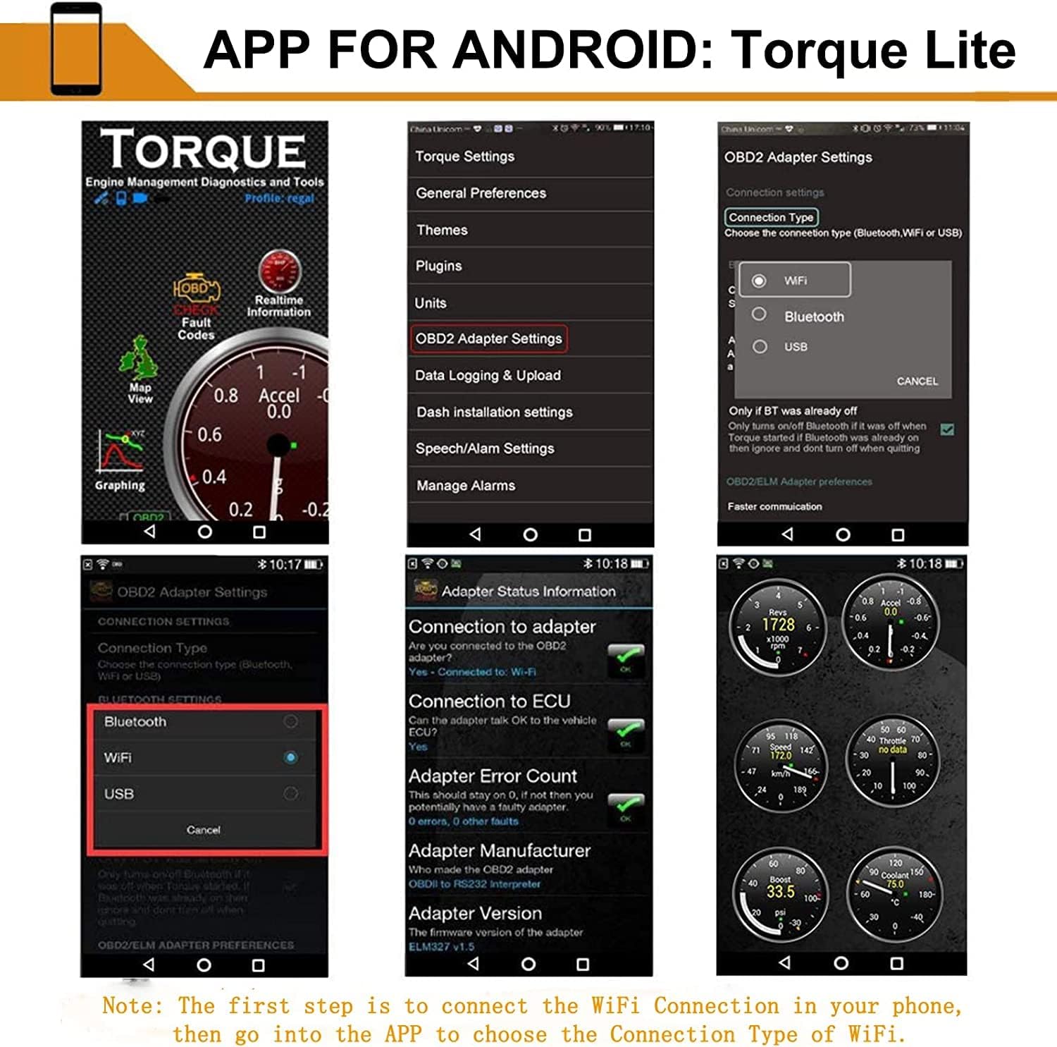 Akface OBD2 Scanner, OBDII Car Code Reader Check Engine Light Diagnostic Scan Tool for iOS and Android