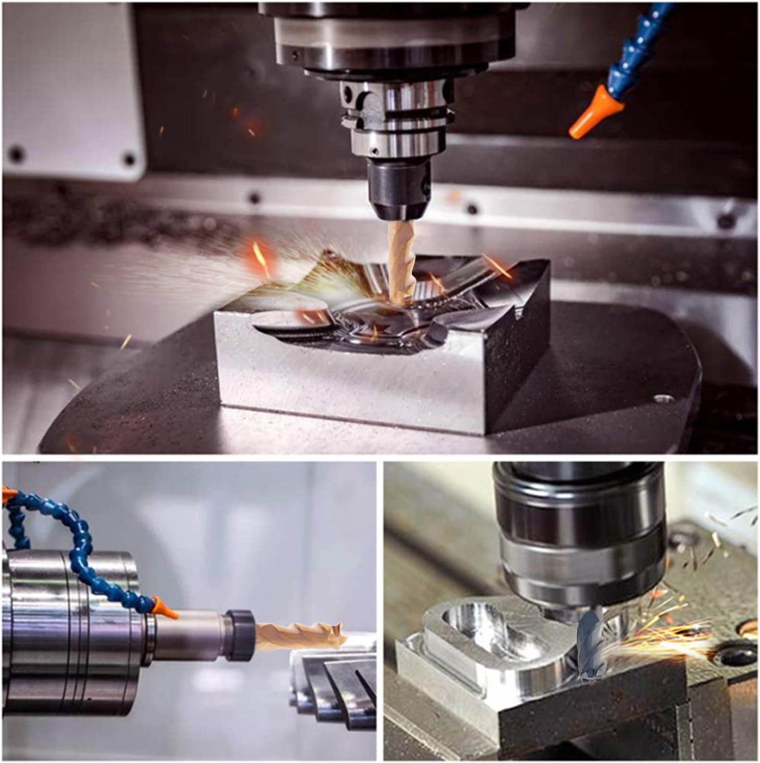 Utoolmart Carbide Flat Nose End Mill Cutter, CNC Router Cutter, 3mm Cutting Dia, 4 Flute End Mill Cutter CNC Router Bits, Spiral Drill Bit Straight End Mill Cutter, 1 Pcs