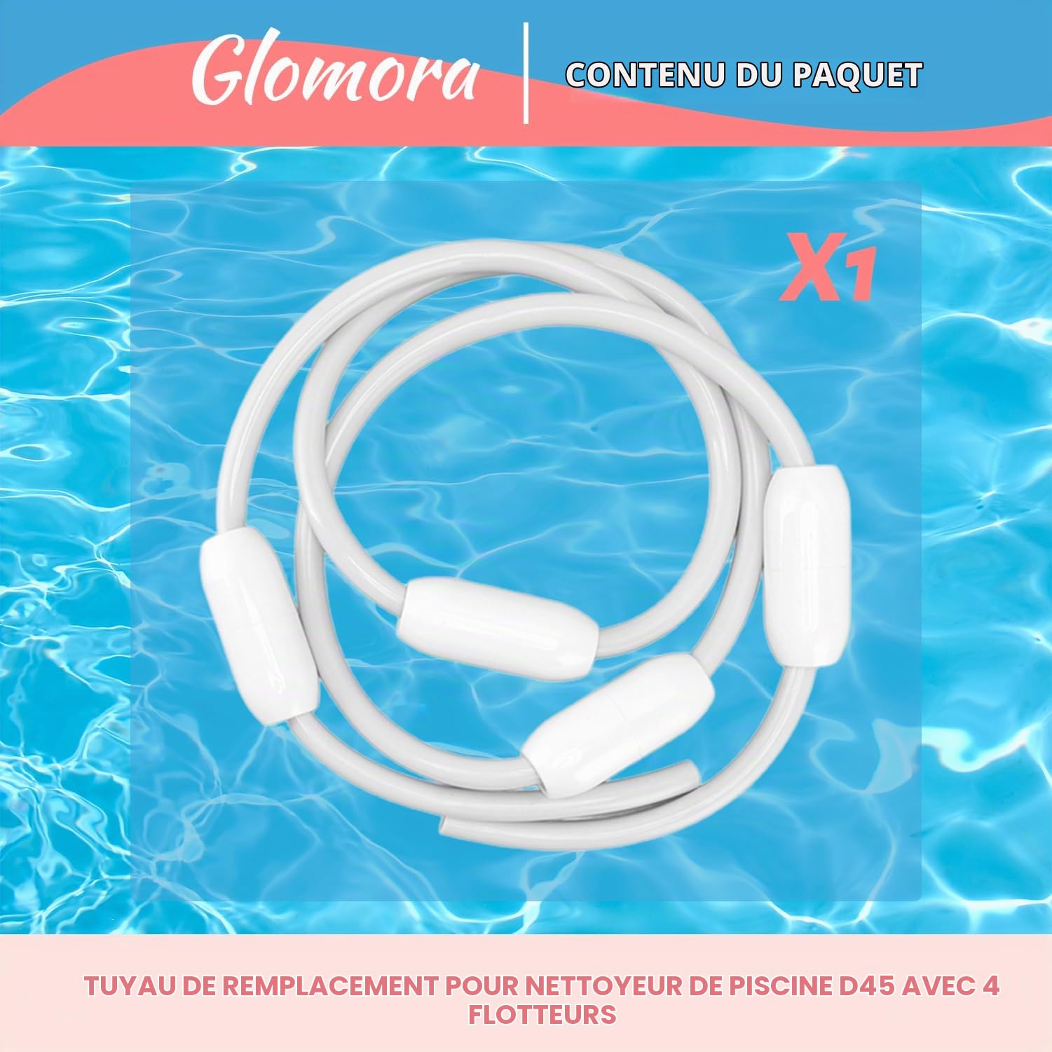 Tuyau d'alimentation de rechange, 10 feet Kit de tuyau d'entrée D-45 D10 à tête flottante pour nettoyeurs for pour Polaris 280 380 180 D45 (non compatible avec Polaris 360)