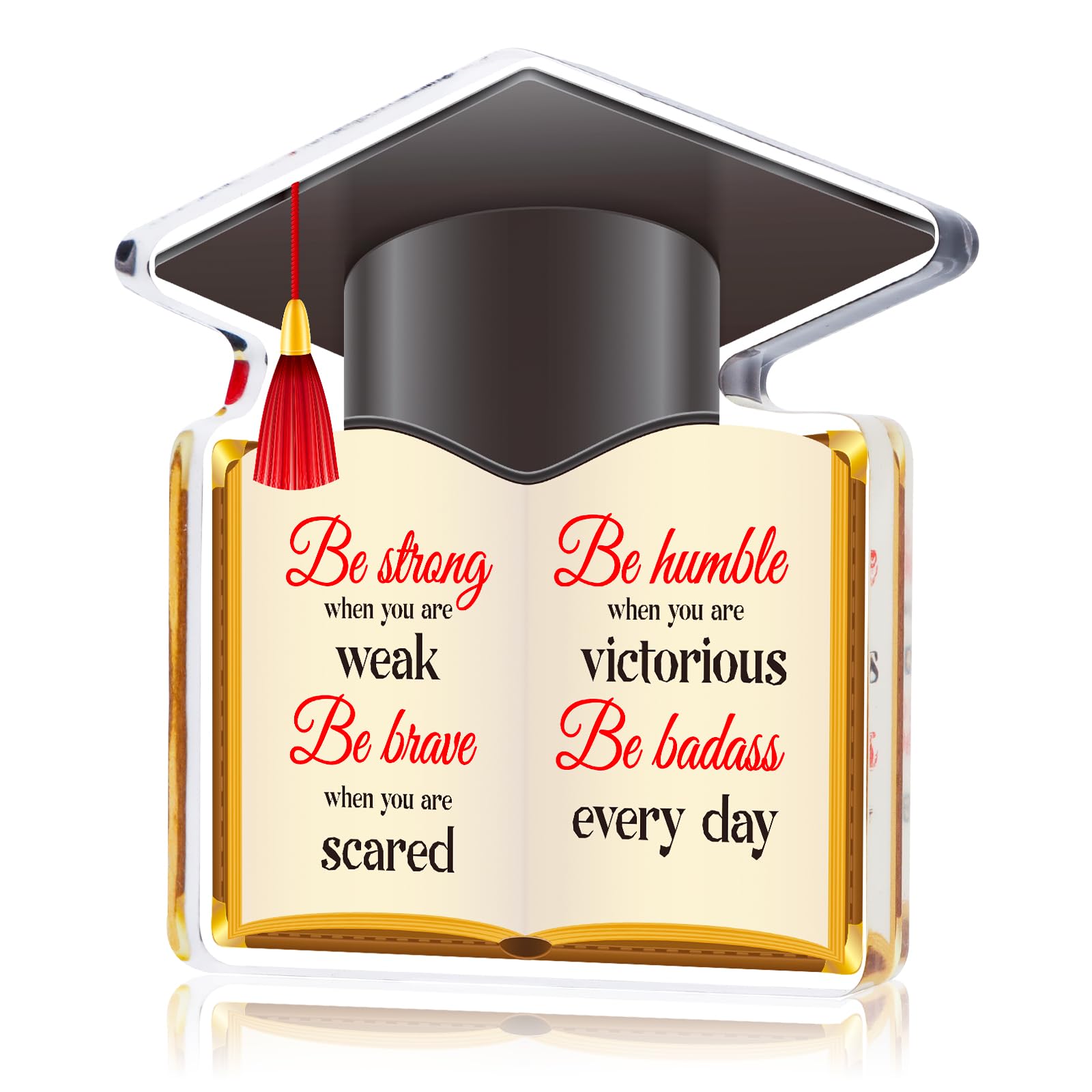 GROWTHMAGIC Acrylic Graduation Gift 2025 - Hat and Book Shape Graduate Plaque Class of 2025 Graduation Gifts for Her Him Kids Girl Boy Women Men