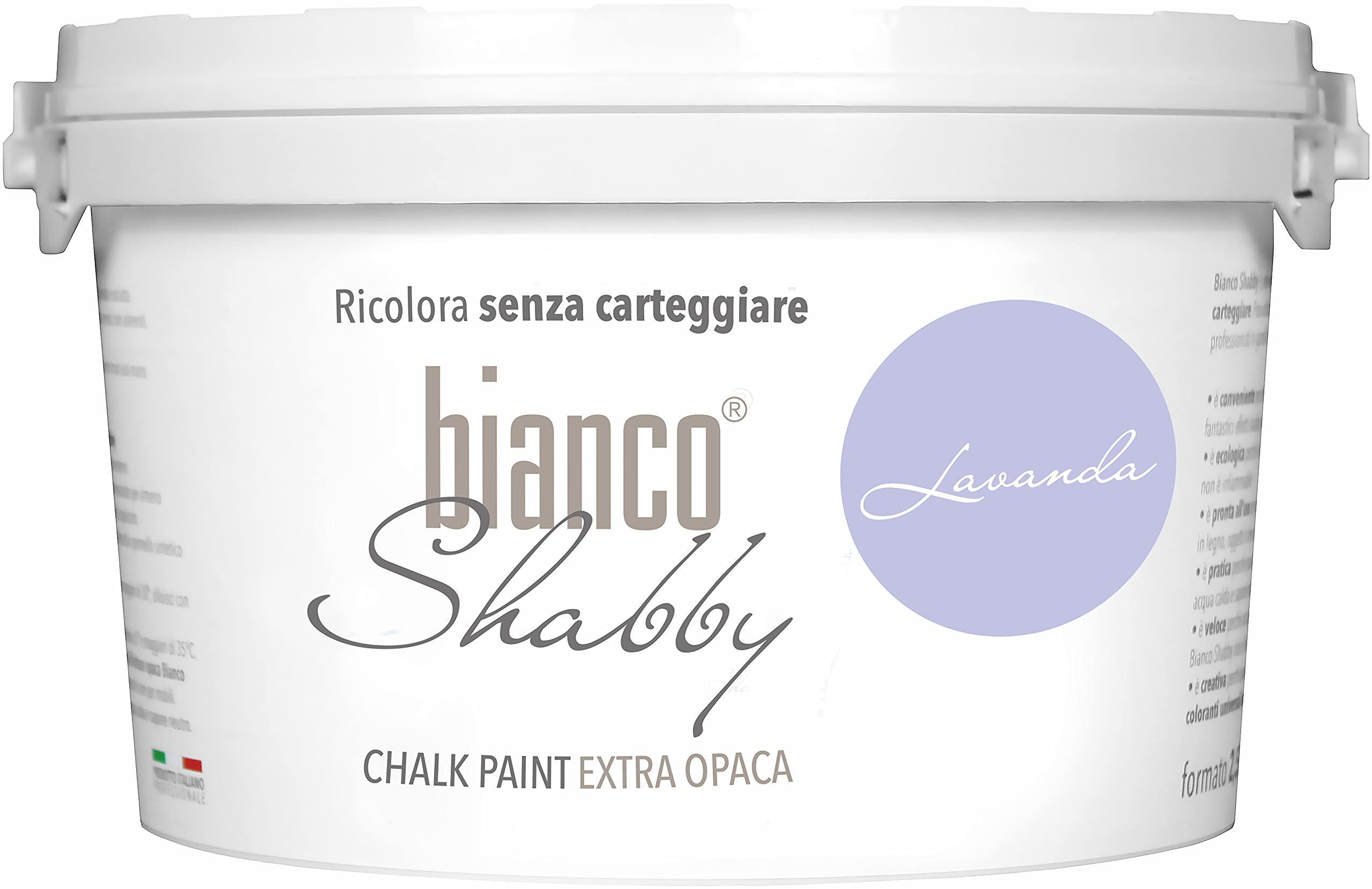 Bianco Shabby Lavender Bianco Shabby® Lavanda (Lavender) Water-Based Chalk Paint For All Surfaces – Extra Matt Finish (2.5 Litres)