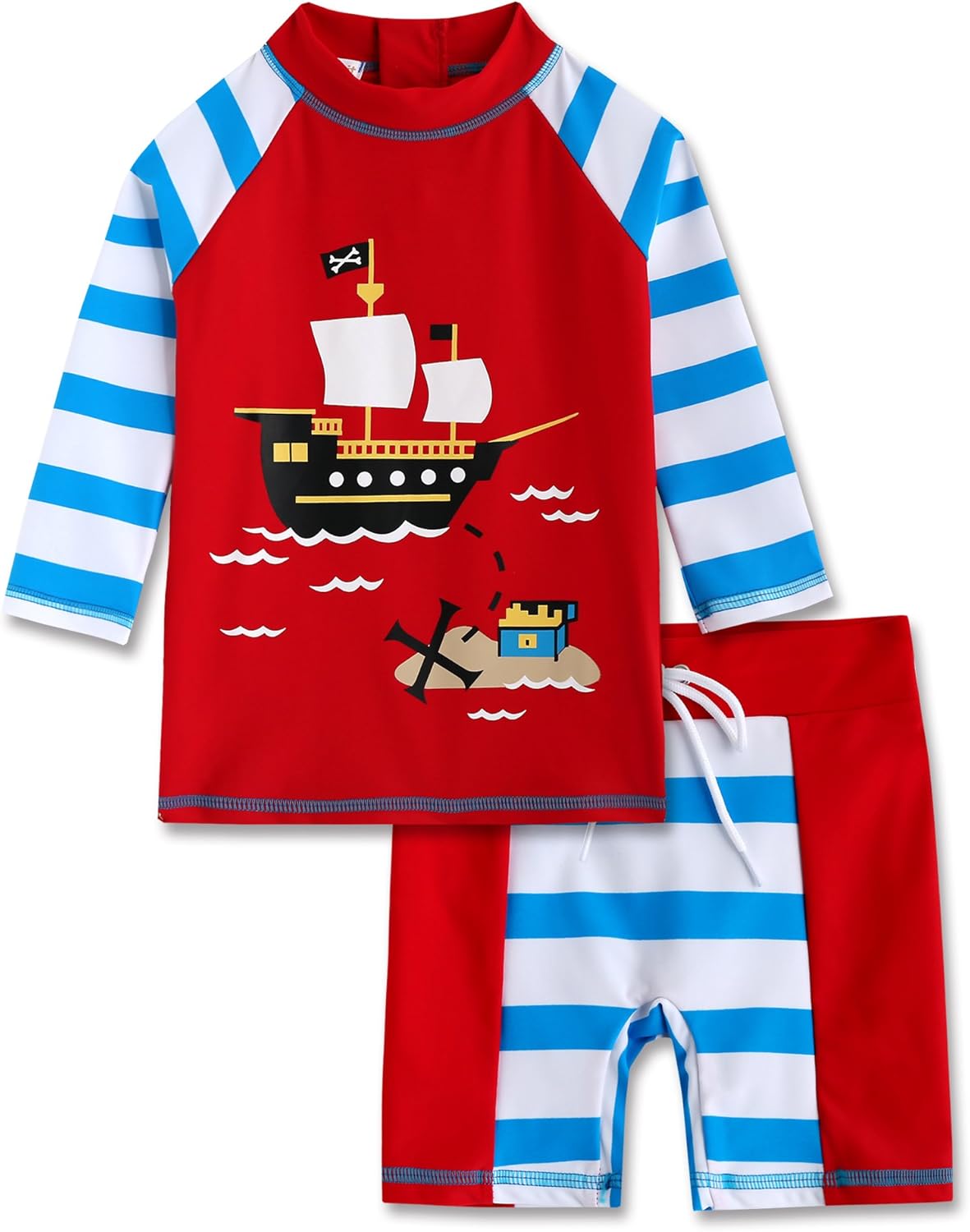 VAENAIT BABY Boys Rash Guard Swimsuit UPF 50+ Long Sleeve Toddler Bathing Suit Quick Dry Beach Swimwear 2~8Years