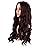 MapofBeauty 28 Inch/70 cm Long Wavy Middle Part with No Bangs Synthetic Fiber Curly Fashion Women Party Cosplay Wig (Dark Brown)